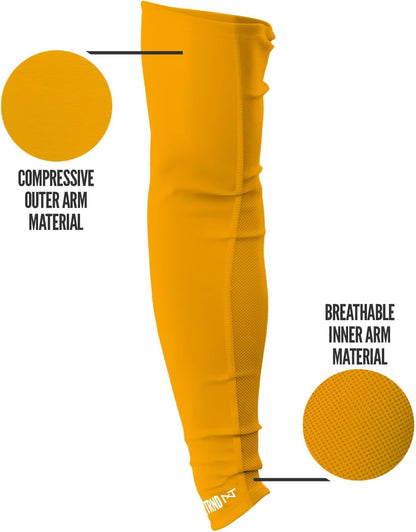 1 Pair Compression Arm Sleeves for Men, Breathable Football, Basketball, Baseball Accessory, Adult & Kids