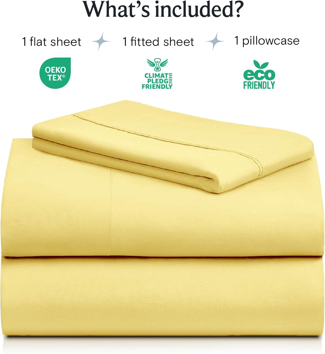 Twin XL Sheets Set, Deep Pocket Twin XL Bed Sheets 4PC, Cooling Bed Sheet Twin XL Size, Soft Silky Fitted Sheet & Pillowcase Sets, Breathable Hotel Bedding Wrinkle Free, Lemon Yellow