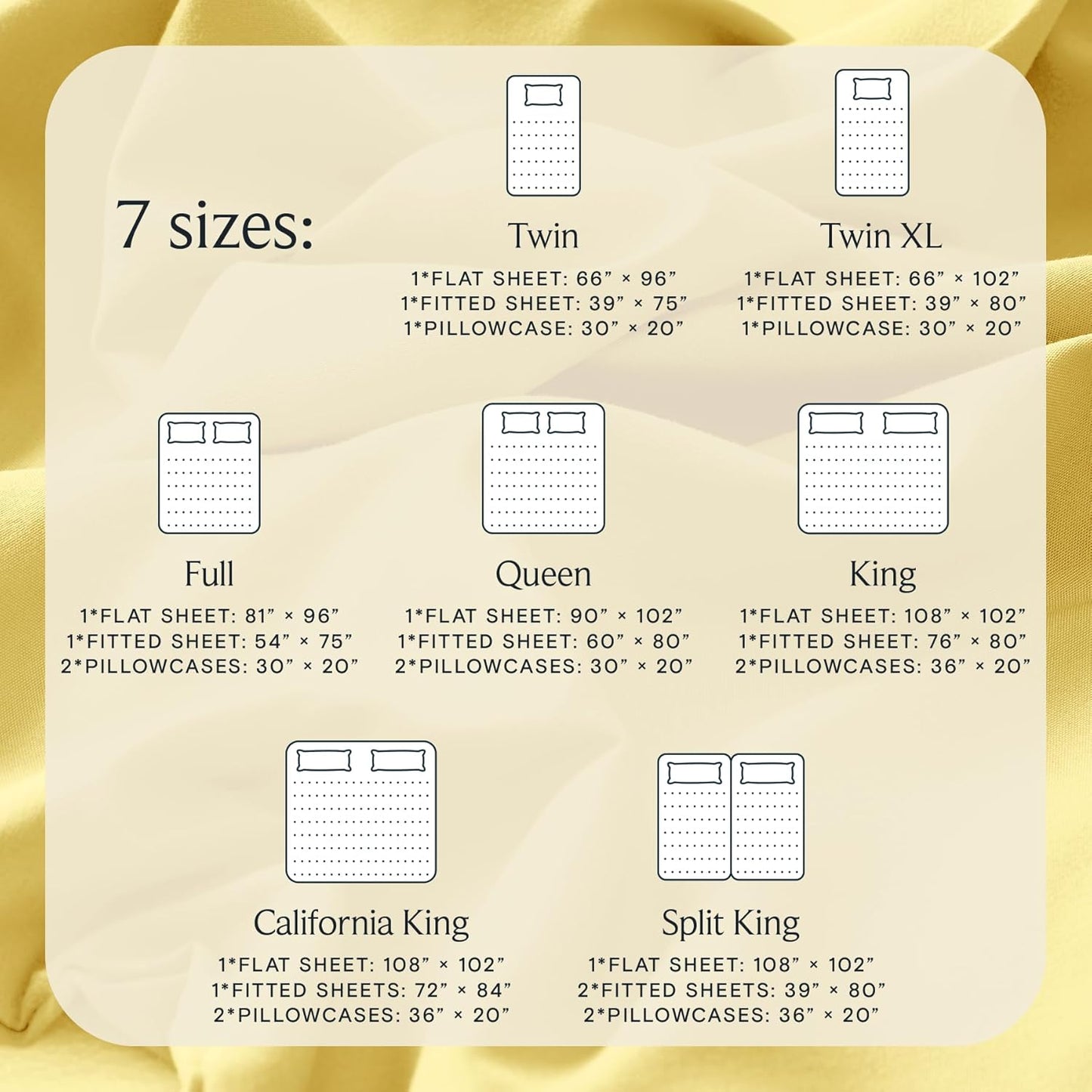 Twin XL Sheets Set, Deep Pocket Twin XL Bed Sheets 4PC, Cooling Bed Sheet Twin XL Size, Soft Silky Fitted Sheet & Pillowcase Sets, Breathable Hotel Bedding Wrinkle Free, Lemon Yellow