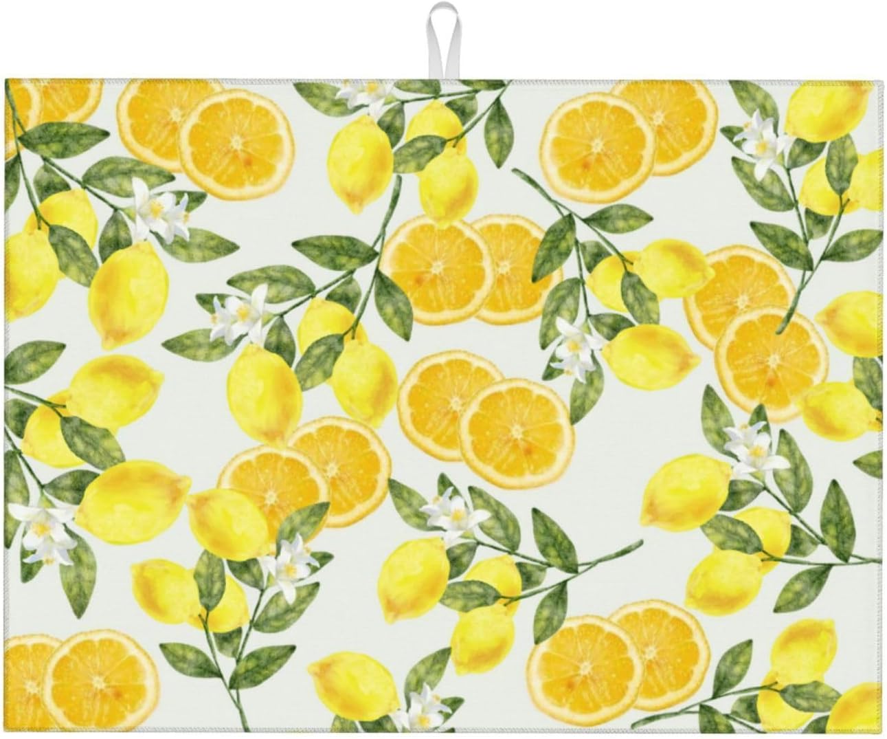 Lemon Kitchen Decor Lemon Dish Drying Mat for Kitchen Counter Large Drying Pad for Dishes 18 x 24 Inch Absorbent Washable Coffee Bar Mat