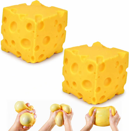 Cheese Squishy Slow Rising, Squishy Cheese Block Fidget Toys for Adults Teens, Fake Food Squishys Sensory Toys Gift for Stress Relief Anxiety Relief Party Favor Office Home School Relaxation, 2pc