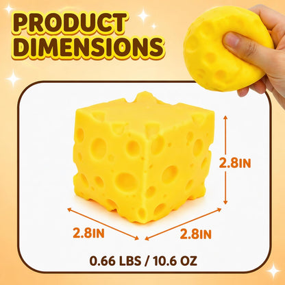 Cheese Squishy Slow Rising, Squishy Cheese Block Fidget Toys for Adults Teens, Fake Food Squishys Sensory Toys Gift for Stress Relief Anxiety Relief Party Favor Office Home School Relaxation, 2pc