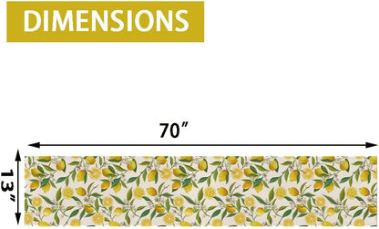 Summer Lemon Table Runner, Seasonal Spring Summer Tablecloth Kitchen Dining Table Decoration for Home Party Decor 13 x 70 Inch