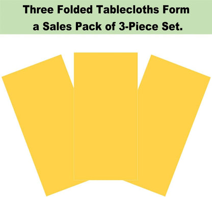 Plastic Yellow Tablecloths 3 Pack Disposable Table Covers 54 in. x 108 in. Table Cloths Bridal Shower Party Tablecovers for Parties Engagements Weddings Festivals, Fits 6 to 8 Foot Rectangle Tables