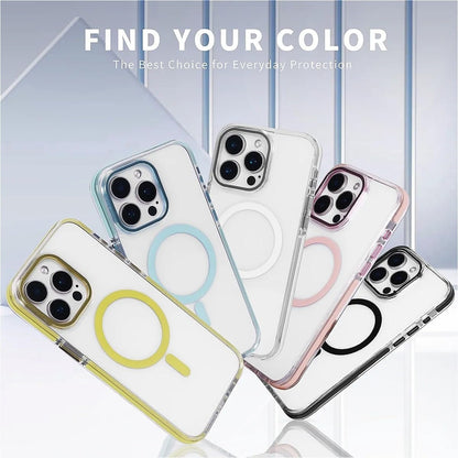 for Magnetic Clear Case for iPhone 16 Pro Max Compatible with Magsafe, Lemon Purple Flower Phone Case, Soft Silicone Shockproof Protective Cover Cases for iPhone 16 Pro Max-(Yellow)