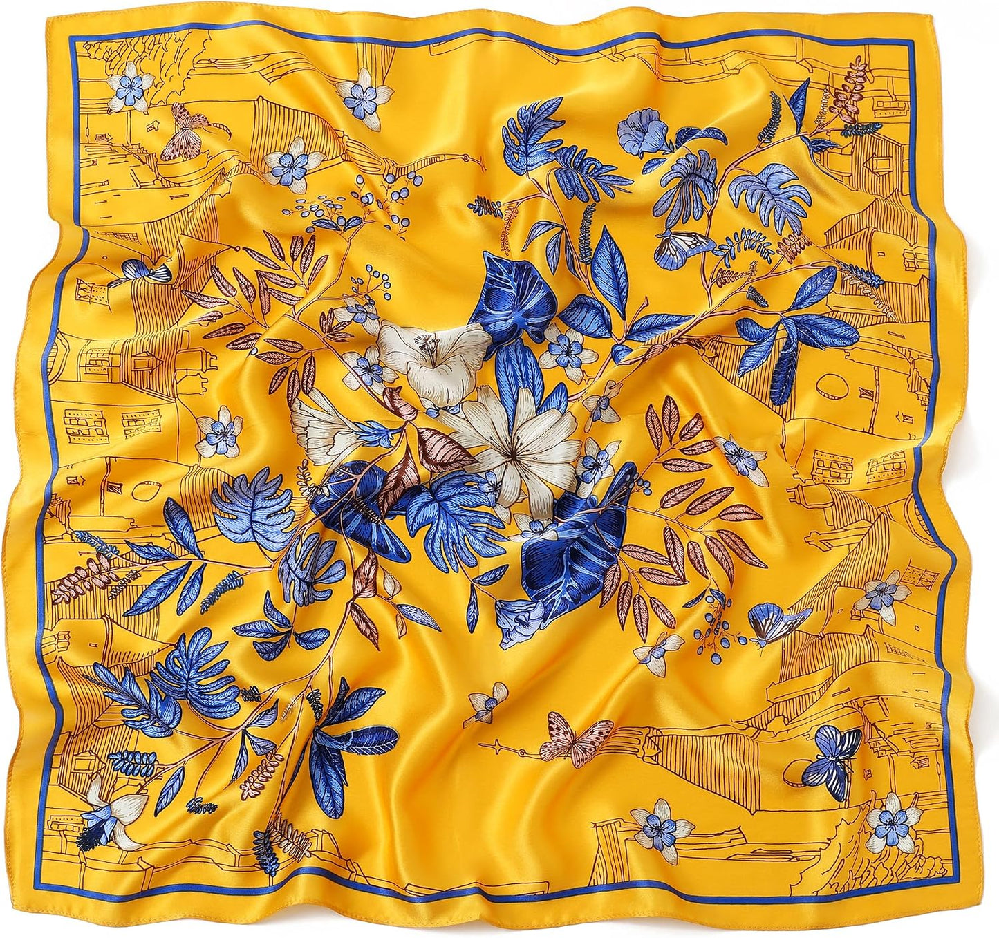 100% Pure Mulberry Silk Square Scarf-27''x27 Lightweight Hair Scarves Headscarf Night Sleeping with Gift Packed