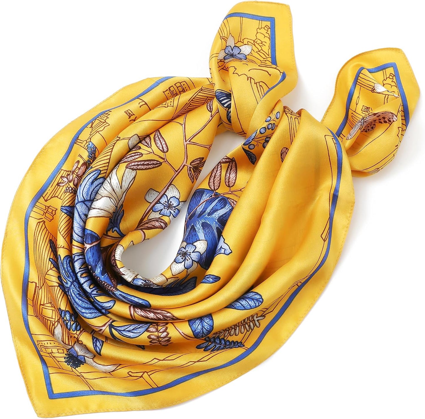 100% Pure Mulberry Silk Square Scarf-27''x27 Lightweight Hair Scarves Headscarf Night Sleeping with Gift Packed