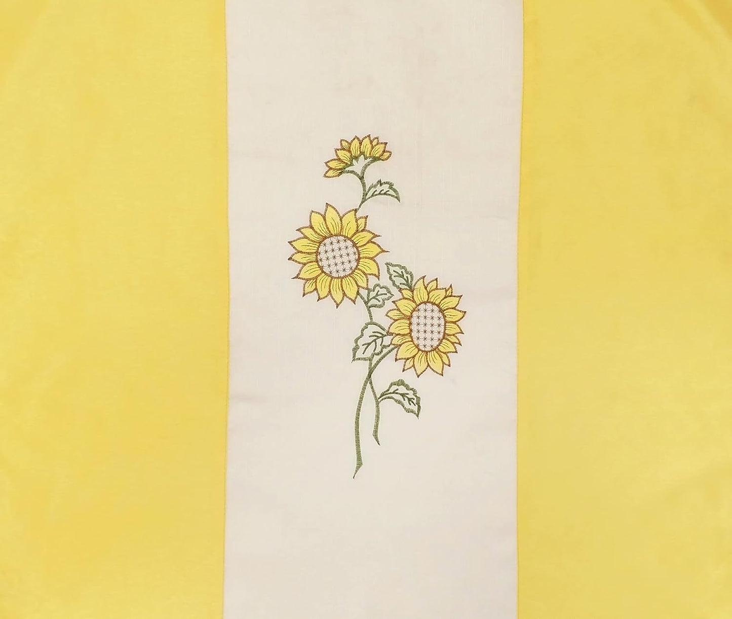 GOHD Very Sunflower. 3PCS Kitchen Cafe Curtain Set Swag Valance and Tier Set. Nice Matching Color Sunflower Embroidery. (Yellow)