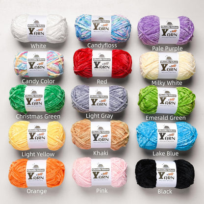 Chenille Crochet Golden Yellow Yarn 1 Pack | Fluffy Velvet Yarn Blanket Knitting Yarn for Crocheting Soft Baby Yarn