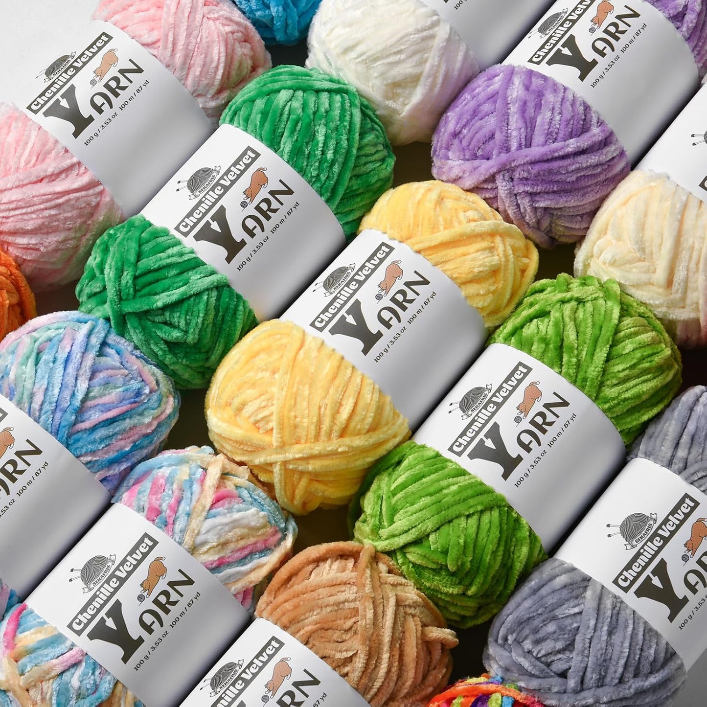 Chenille Crochet Golden Yellow Yarn 1 Pack | Fluffy Velvet Yarn Blanket Knitting Yarn for Crocheting Soft Baby Yarn
