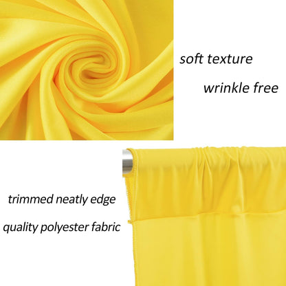 AK TRADING CO. 10 feet x 10 feet Polyester Backdrop Drapes Curtains Panels with Rod Pockets - Wedding Ceremony Party Home Window Decorations - Lemon Yellow