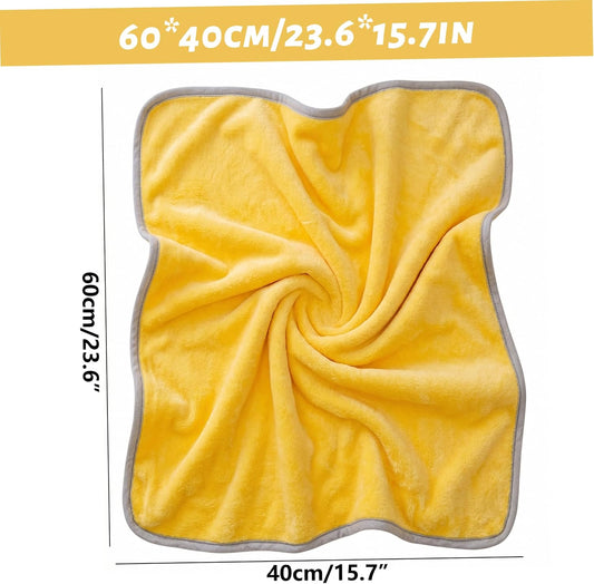 Yellow Dog Blanket, Calming Yellow Dog Blanket - Double-Layer Warm Soft Pet Mat for Cats & Dogs, Macaron, 23.62x15.75 Inch