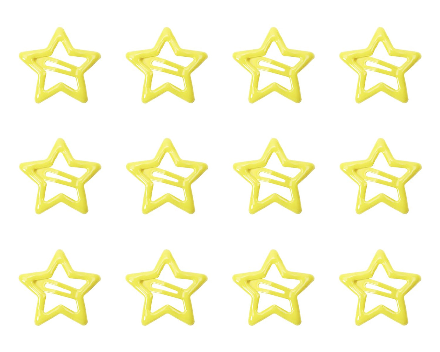 Star Hair Clips 12Pcs Small Metal Star Snap Hair Clips Barrettes Decoration Accessories for Women (Yellow)