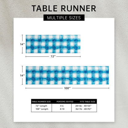 Provence Blue Lemon Mediterranean Tile Tabletop for Spring Summer Decorations, Picnics and Dinner Parties - Indoor Outdoor, Stain and Water Resistant, Table Runner, 14 x 72