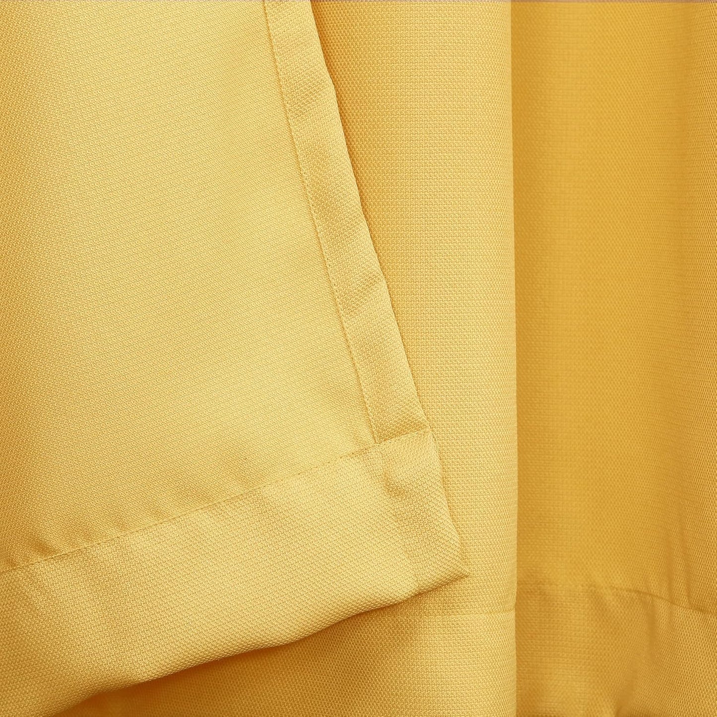 Montego Casual Textured Semi-Sheer Grommet Kitchen Curtain Tier Pair, 56" x 24", Yellow