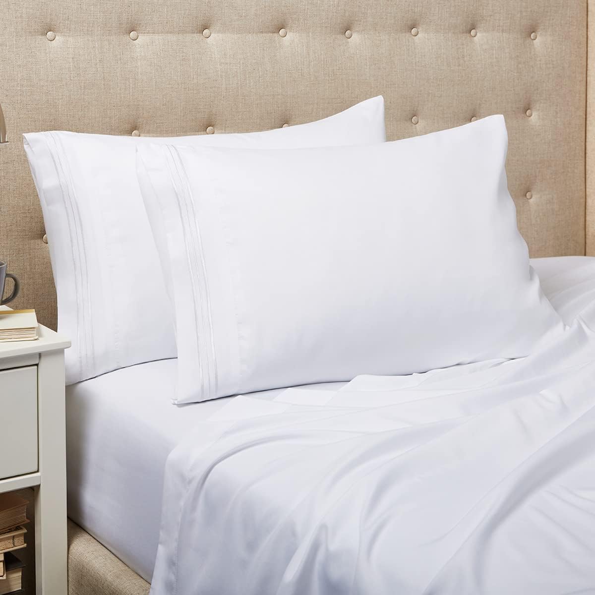 Everyday 1500 Series Pillowcases | Luxury Hotel Quality - Silky Soft & Smooth - Gentle & Skin Friendly - Set of 2 (Standard, Pastel Yellow)