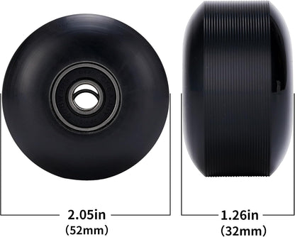 Skateboard Wheels 52mm 95A Set of 4 with Bearings