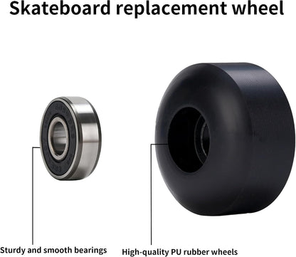 Skateboard Wheels 52mm 95A Set of 4 with Bearings