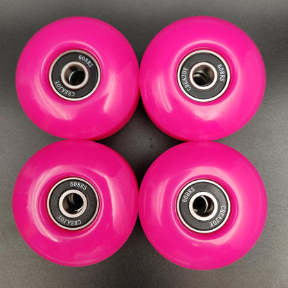 Skateboard Wheels 52mm 95A Set of 4 with Bearings