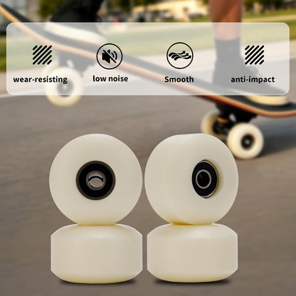 Skateboard Wheels 52mm 95A Set of 4 with Bearings
