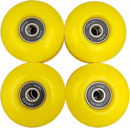 Skateboard Wheels 52mm 95A Set of 4 with Bearings