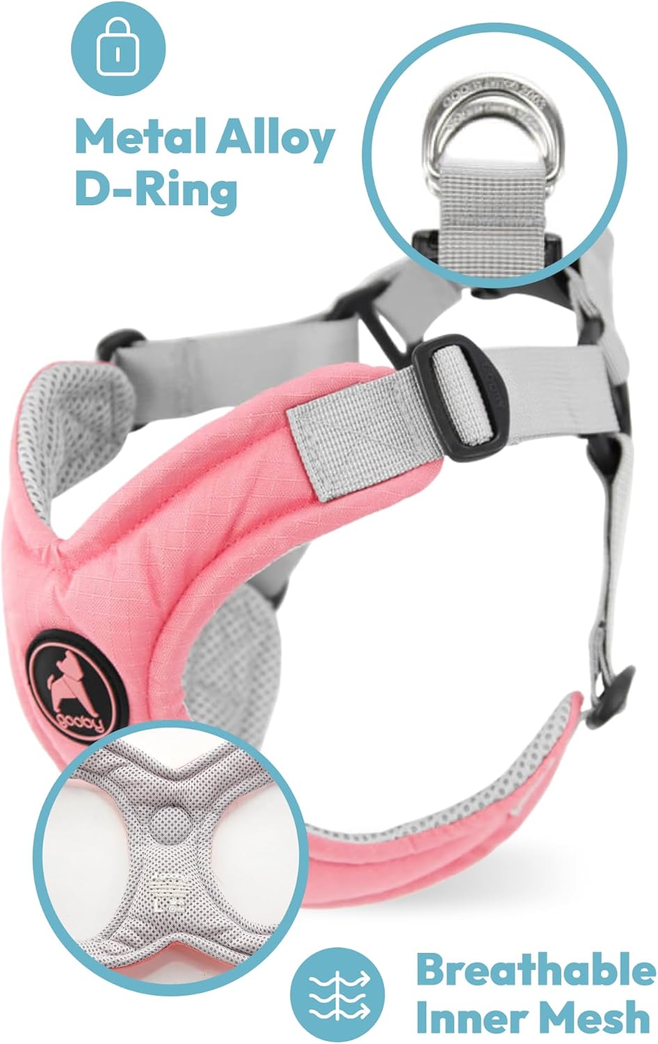Memory Foam Step-in Dog Harness, Yellow, Medium | Memory foam padding; V-neck reduces choking; Fits tiny breeds (XS); Scratch-resistant; Breathable mesh; 4-point adjustment