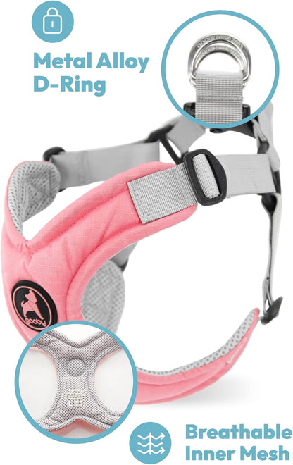 Memory Foam Step-in Dog Harness, Yellow, Medium | Memory foam padding; V-neck reduces choking; Fits tiny breeds (XS); Scratch-resistant; Breathable mesh; 4-point adjustment