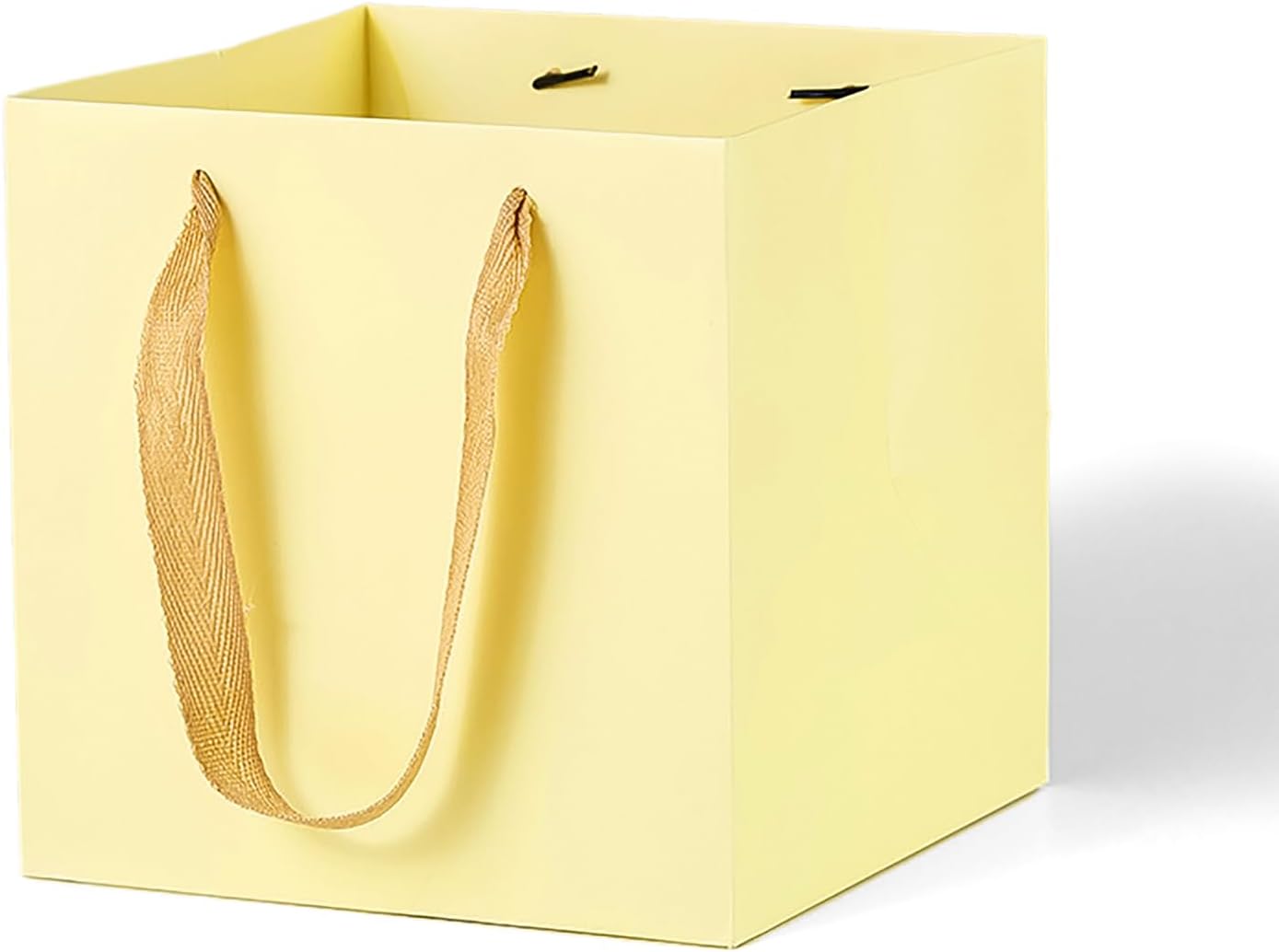 LFCXHTY Yellow Large Square Gift Bags Square Bottom Bags with Handles for Party Favor, Birthday Gift Bag (12 x 12 x 12 in, 1 CT)