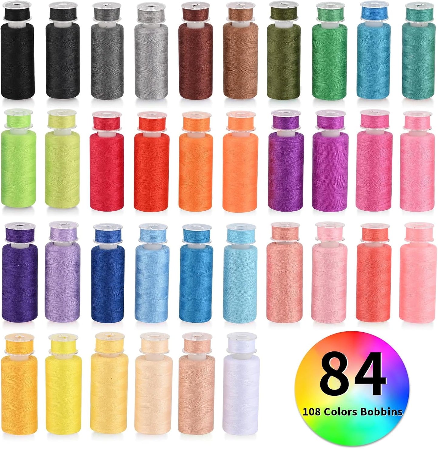 72 pcs Sewing Thread Kit,36 Colors 400y Polyester Thread 36 Colors Bobbins | Thread for Sewing for Hand & Sewing Machine, Emergency and Travel, DIY and Home.
