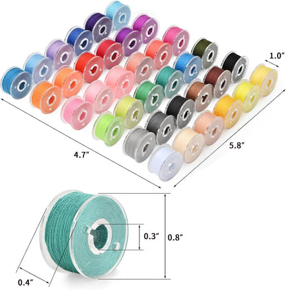 72 pcs Sewing Thread Kit,36 Colors 400y Polyester Thread 36 Colors Bobbins | Thread for Sewing for Hand & Sewing Machine, Emergency and Travel, DIY and Home.