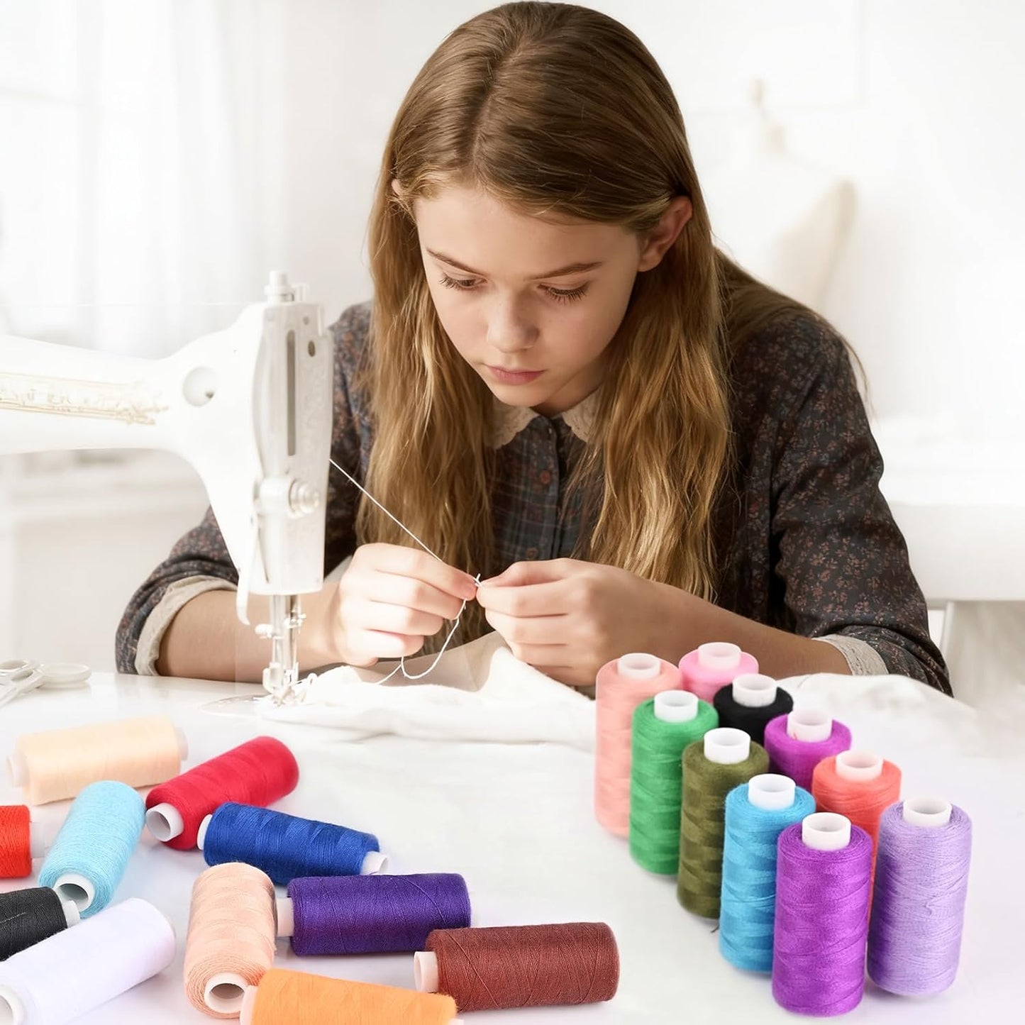72 pcs Sewing Thread Kit,36 Colors 400y Polyester Thread 36 Colors Bobbins | Thread for Sewing for Hand & Sewing Machine, Emergency and Travel, DIY and Home.