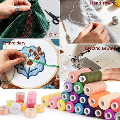 72 pcs Sewing Thread Kit,36 Colors 400y Polyester Thread 36 Colors Bobbins | Thread for Sewing for Hand & Sewing Machine, Emergency and Travel, DIY and Home.