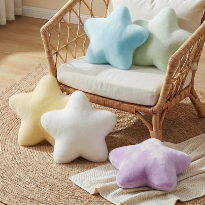 2PCS Star Pillow Set,15.35“ Cute Yellow Decorative Throw Pillows for Bed | Star Shaped Throw Pillows, Soft Faux Plush,PP Cotton Filling, Aesthetic Pillow Cushion for Room Bedroom Sofa Couch Decor
