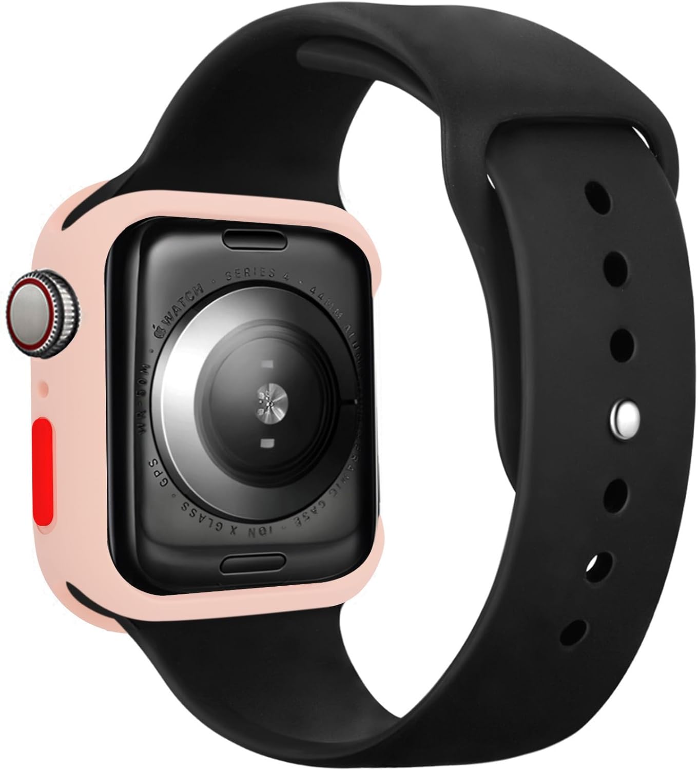 Case Compatible with Apple Watch 7/8/9 45MM with Tempered Glass Screen Protector, Full Coverage Bumper Cover for iWatch Smartwatch Accessories Pink+Yellow