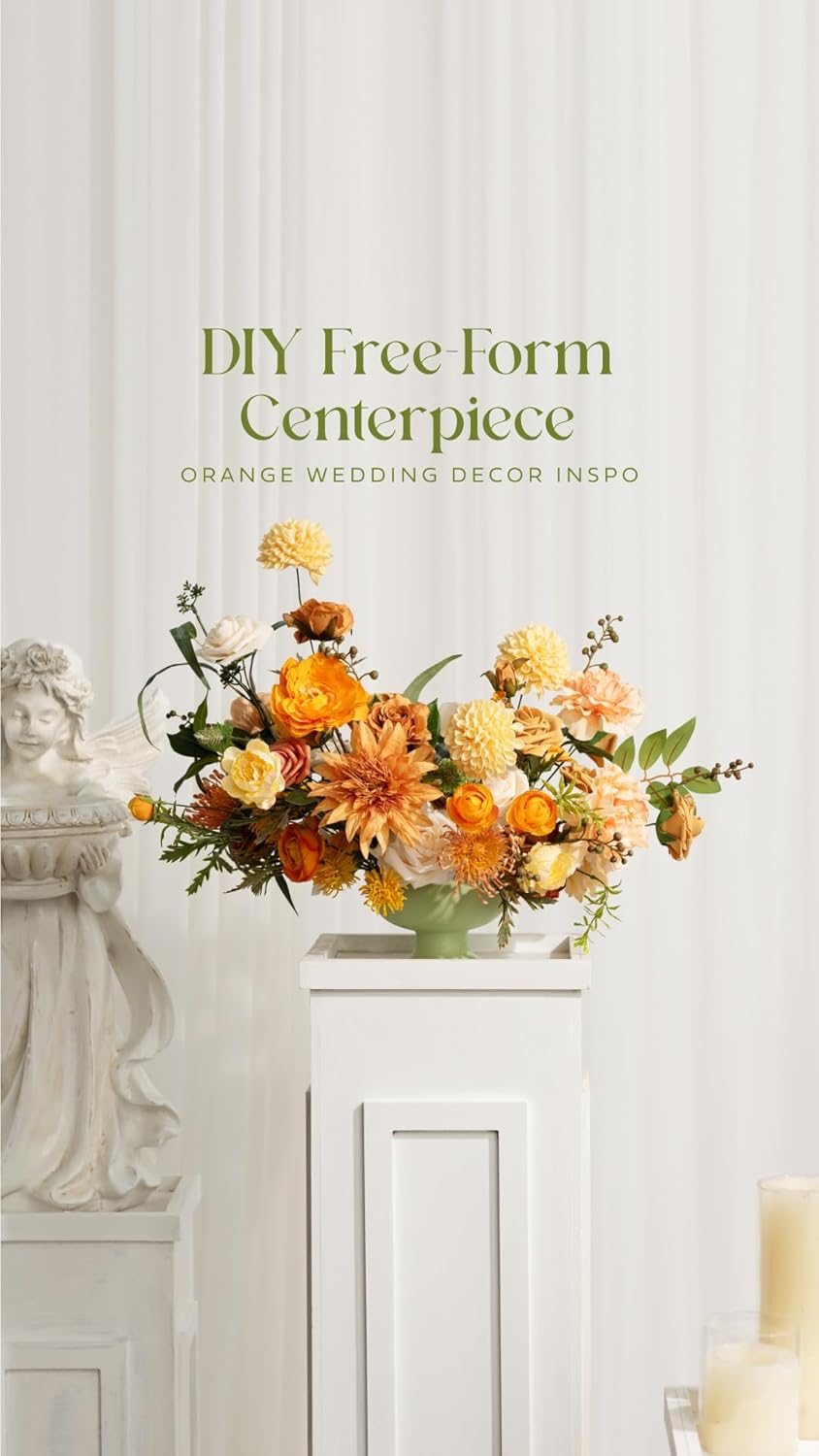 Creamy Yellow Artificial Dahlias, Wedding Flowers, 25 pcs | Artificial Foam Dahlias, Real Touch Flower Blooms with Stems for DIY Wedding Bouquets, Centerpieces, Party & Home Decor