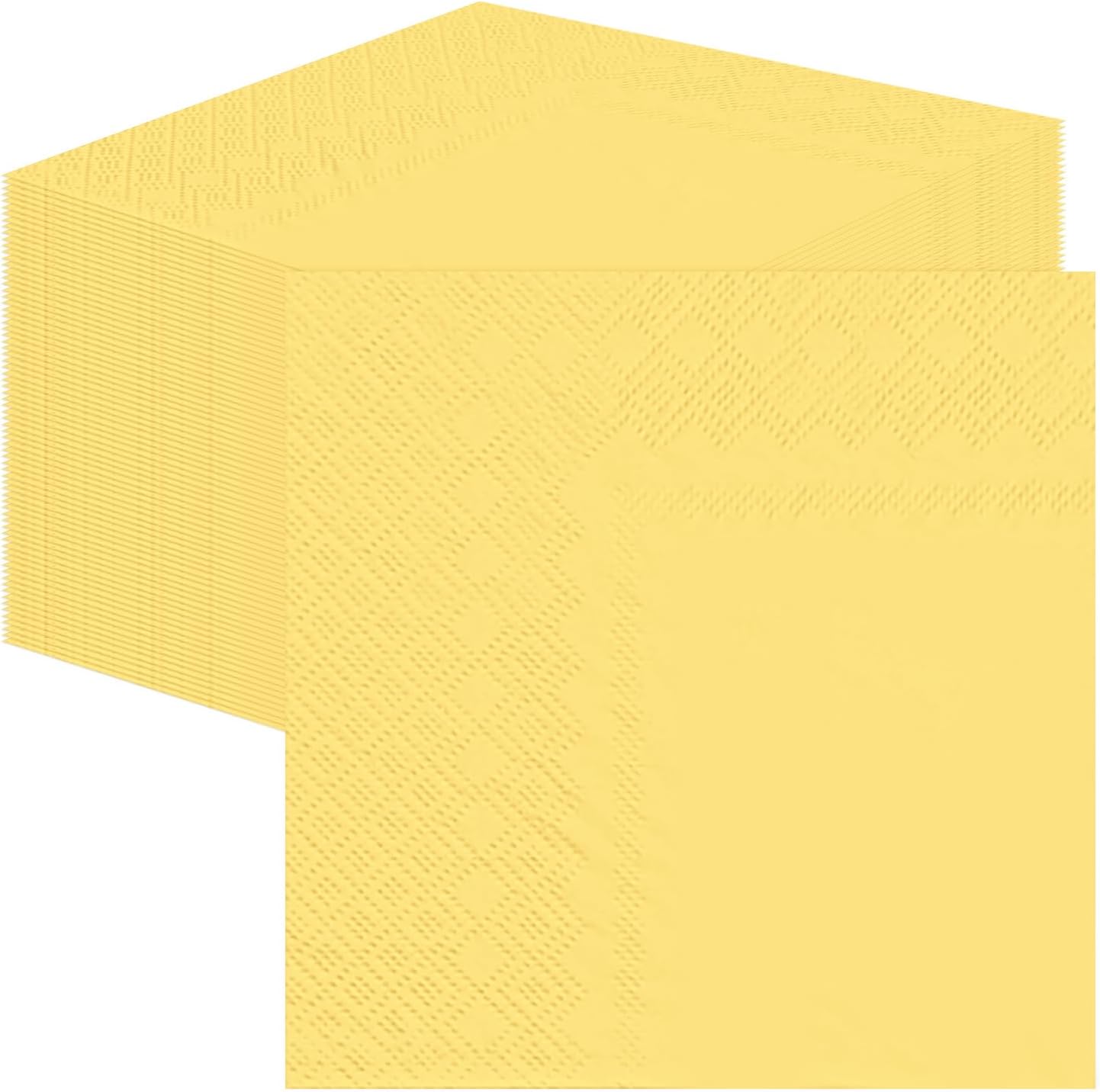 50 Pieces Yellow Napkins Disposable 3-Ply Yellow Cocktail Napkins Paper Dinner Napkins for Birthday Baby Shower Wedding Party Beverage Napkin