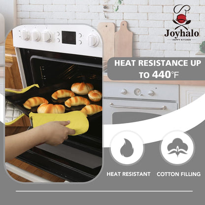 4 Pack Pot Holders for Kitchen Clearance | Cotton Oven Holder with Great Heat Resistance, Potholders Sets for Kitchen, Countertops, Hot Pots and Pans, Yellow