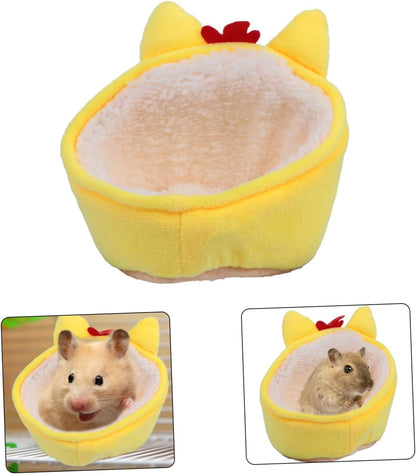 Pet Bed House Cozy Little Yellow Chicken Nest Hamster Bed Small Animal Bedding