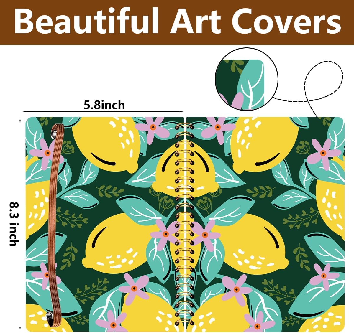 2Pcs Spiral Notebook, Lemon College Ruled Spiral Notebook, Multi Subject Notebooks, 120 Ruled Pages Hardcover Journals for Writing Travel Business Office, Cute Notebooks for Women