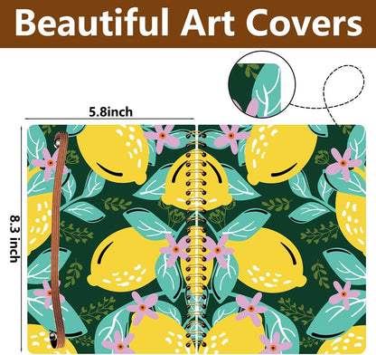 2Pcs Spiral Notebook, Lemon College Ruled Spiral Notebook, Multi Subject Notebooks, 120 Ruled Pages Hardcover Journals for Writing Travel Business Office, Cute Notebooks for Women
