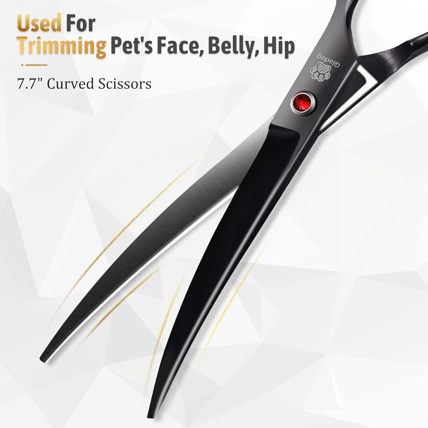 Dog Grooming Scissors Kit with Safety Round Tips, Professional 5 in 1 Grooming Scissors for Dog and cat