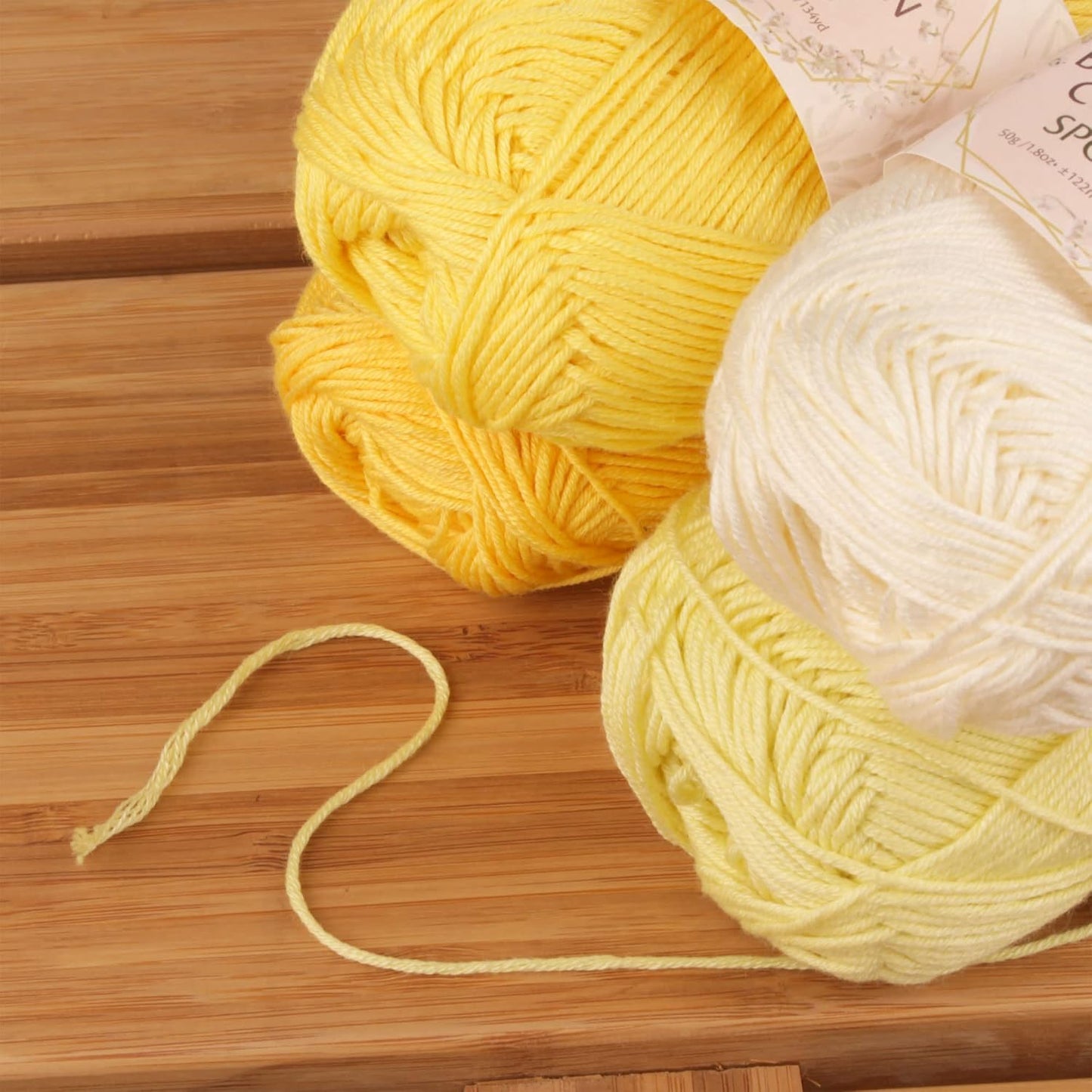 JubileeYarn Bamboo Cotton Sport Yarn - 50g/Skein - Shades of Yellow - 4 Skeins