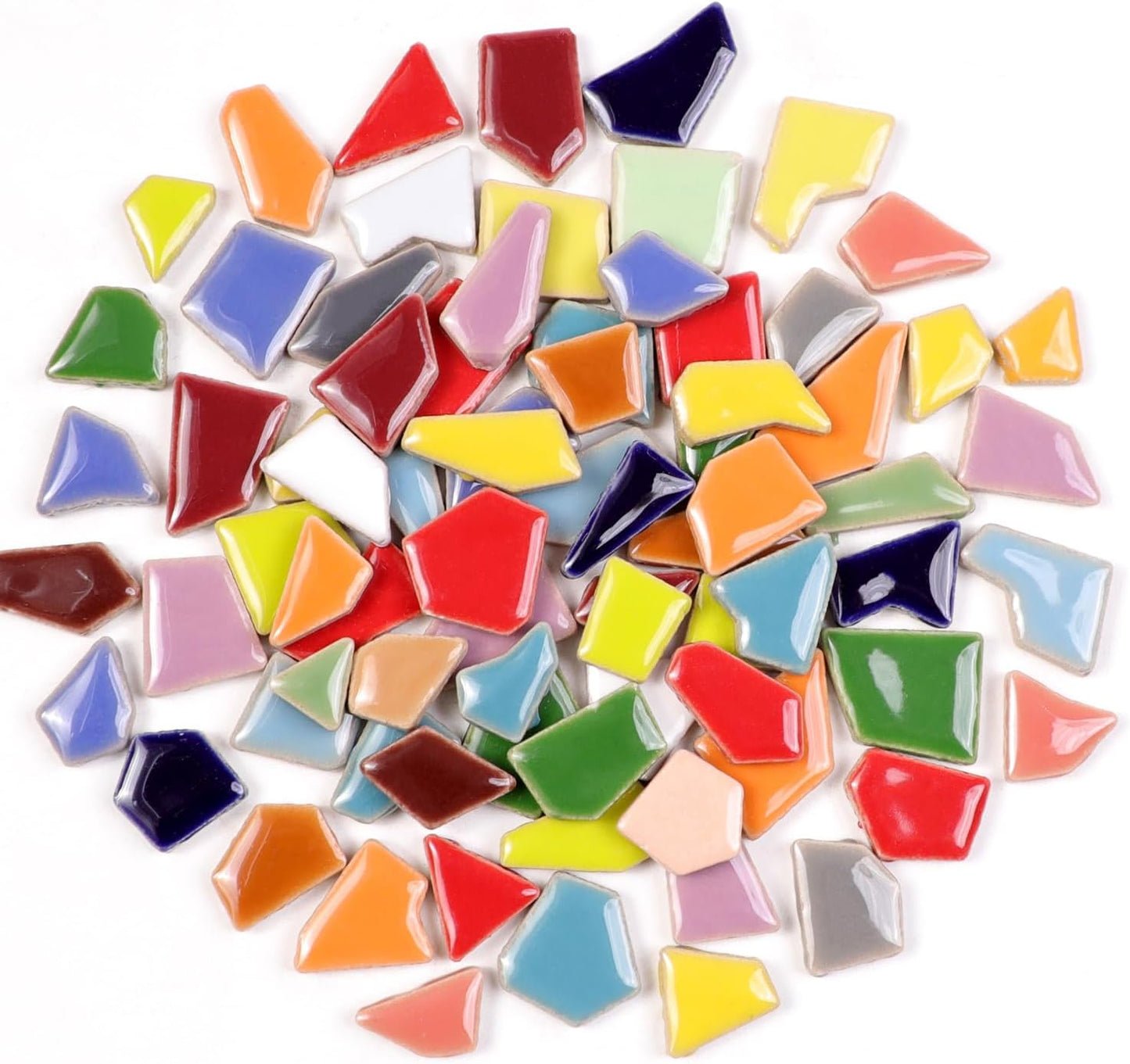 454g Petal Ceramic Mosaic Tiles for Crafts Art, Water Drop Flower Tiles Irregular Ceramic Tiles Bulk, 0.4 inch Square Glazed Porcelain for DIY Mosaic Craft Supplies (Small Irregular)