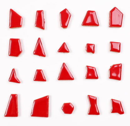 454g Petal Ceramic Mosaic Tiles for Crafts Art, Water Drop Flower Tiles Irregular Ceramic Tiles Bulk, 0.4 inch Square Glazed Porcelain for DIY Mosaic Craft Supplies (Small Irregular)