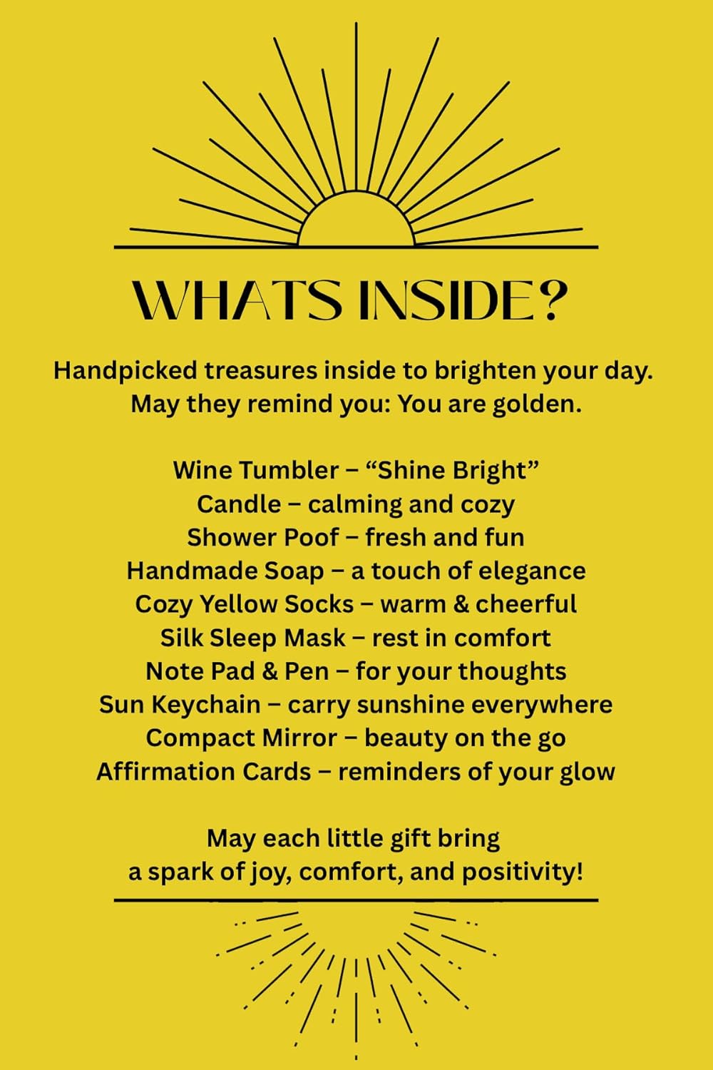 Sunshine Care Package for Women – 10+ Piece Yellow Self-Care Gift Box with Tumbler Cup | Candle | Eye Mask | Cozy Socks | Handmade Soap | & More – Cheer Up, Birthday, Thinking of You Gift Set