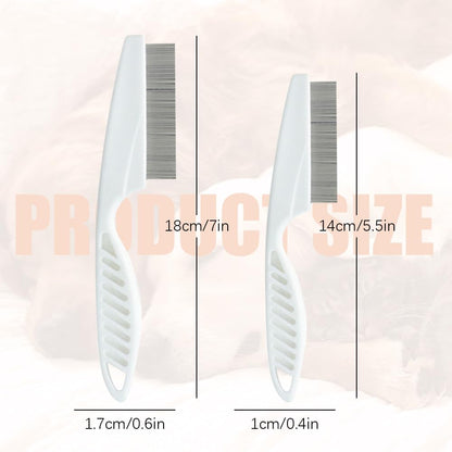 2 Pack Multifunctional Pet Comb, Upgrade Pet Grooming Brush Magic Tear Stain Removal Fine Tooth Stainless Massage Comb Kit for Puppies and Dogs (Yellow)