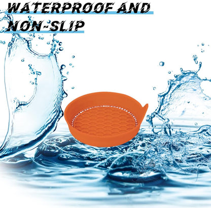 4PCS 3.15 Inch Rhinestone Cup Holder Coasters, Orange | soft rebound insert, wraparound spill edge, helps reduce impact noise, rinse-clean design, fits matching recesses