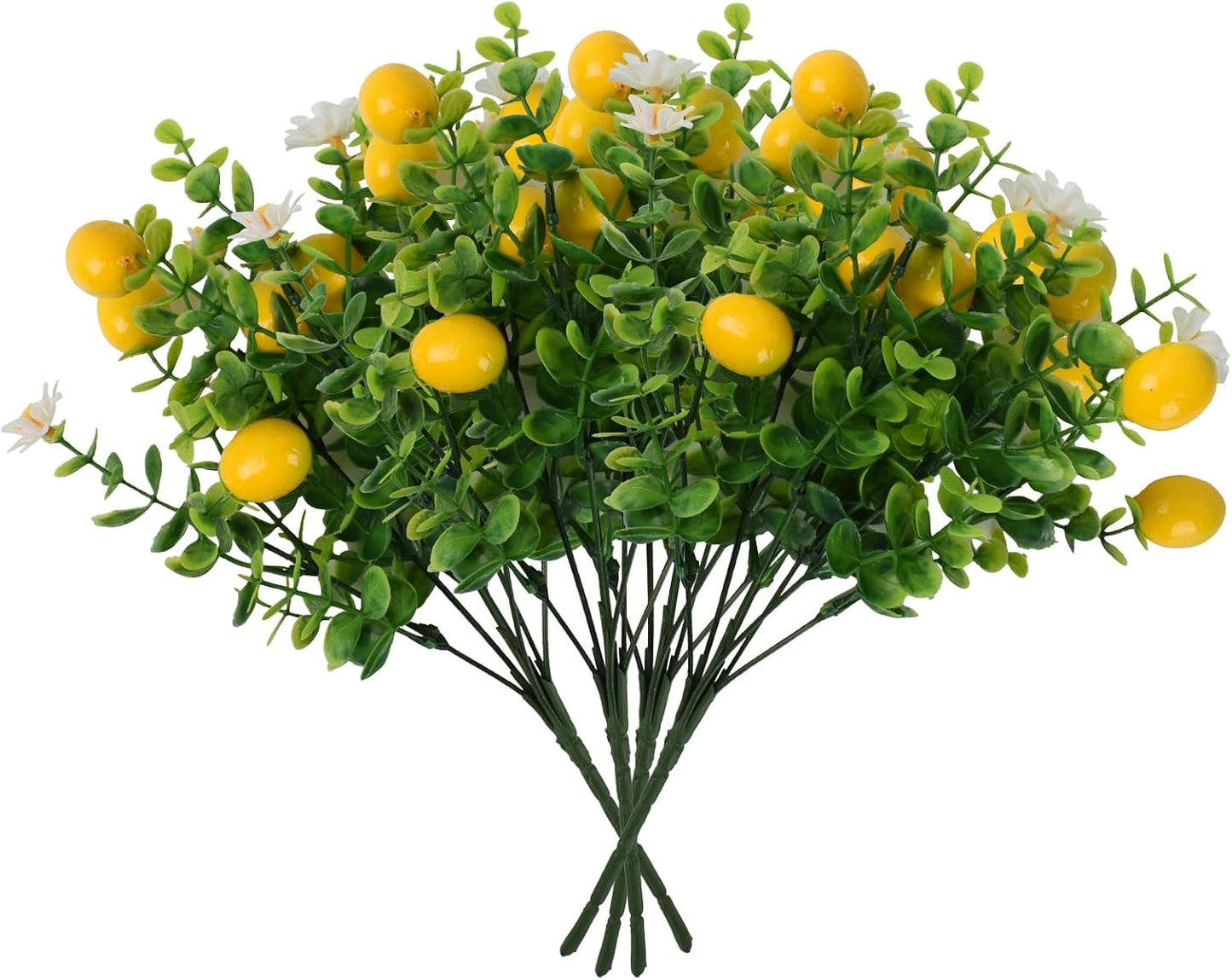 Artificial Lemon Branches, 4 Pcs Fake Lemon Greenery Plants for Wedding Party Table Centerpiece Home Kitchen Outdoor Decor
