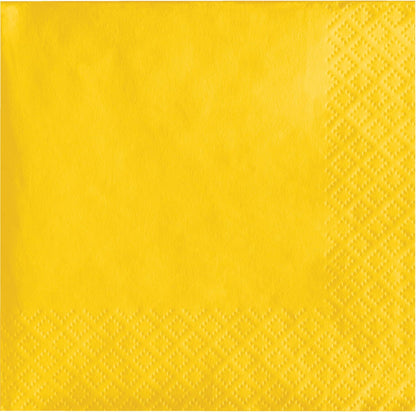 Touch of Color 200 Count 2-Ply Paper Beverage Napkins, School Bus Yellow , one size - 251021