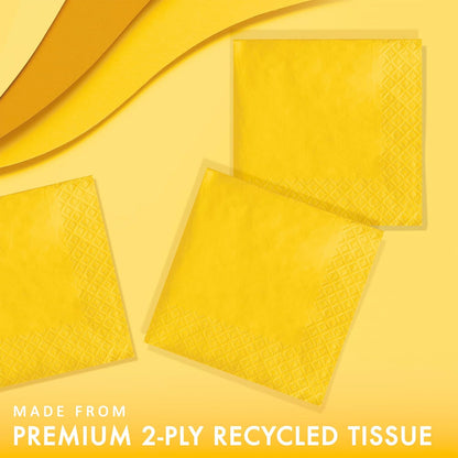Touch of Color 200 Count 2-Ply Paper Beverage Napkins, School Bus Yellow , one size - 251021